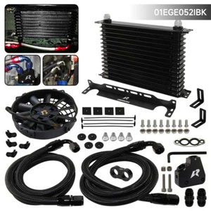 15 Row Oil Cooler+Sandwich Plate adapter For LS1 LS2 LS3+7"Electric Fan+Bracket - Picture 1 of 11