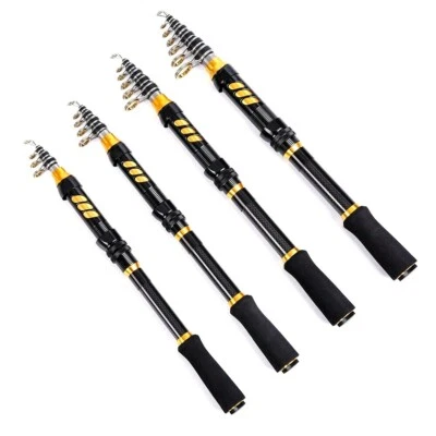 Ultralight Spinning Fishing Rod Pole Hard Carbon Fiber Telescopic Alloy Seat EVA - Image 1 of 4