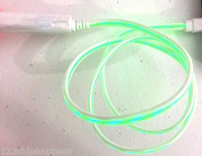 32" EL-FLOW LIGHT LED SMART CHARGER USB cable FOR iPhone 8 7 6 plus 5s micro B C - Image 1 of 4