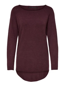 ONLY Damen Oversize Strick Pulli onlMILA LACY LONG PULLOVER weinrot vokuhila NEU - Bild 1 von 5
