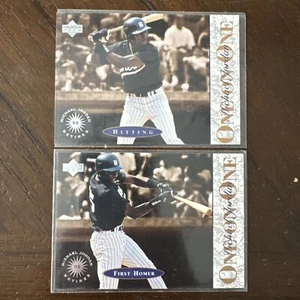 1995 Upper Deck One on One Michael Jordan 3 Hitting 8 First Homer Lote de 2 - Imagen 1 de 5