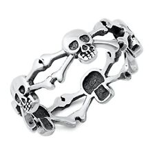 Sterling Silver Ring Skull and Bones