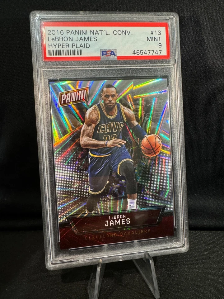 Lebron James 2016 Panini National *Hyper Plaid* #13 Numbered /99 PSA 9 - Image 1 of 3