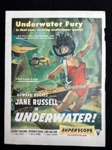 Vintage 1955 Underwater Movie Ad featuring Jane Russell - Picture 1 of 1