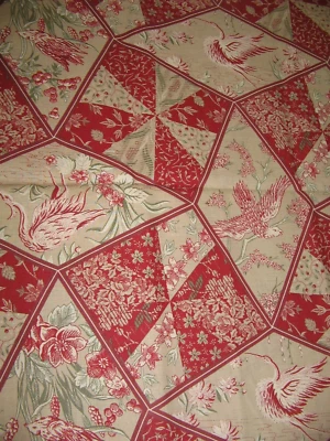 Edredón Tramposo Vintage Tela General Algodón Victoriano Pájaros Locos 1 Yarda LIMPIO Foto 1 de 4