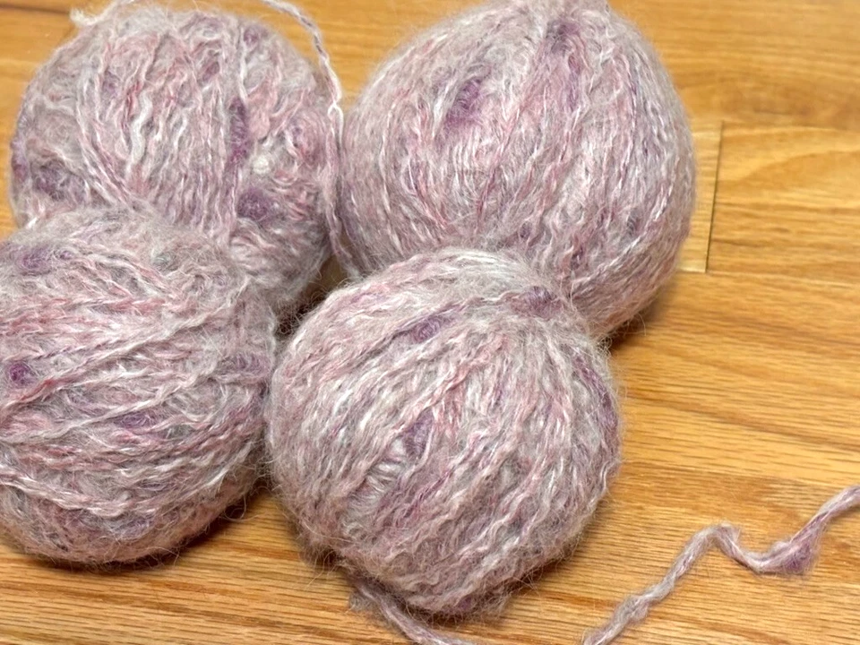 Yarn acrylic soft wavy, pink-purple, different thickness in places, new 8 oz - Image 1 of 3