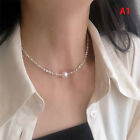 Fashion Broken Silver Irregular Pearl Clavicle Chain Necklace Bracelet F Top Uk1