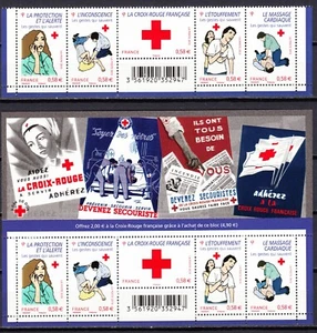 FRANCIA 2010. YV. 4520/24+F4520. CRUZ ROJA. MNH. - Imagen 1 de 2