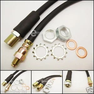 Classic Mini Front Brake DRUM Flexi Hose x2 PAIR INC FITTINGS & FREE POST GBH170 - Picture 1 of 1