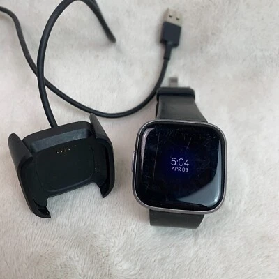 Fitbit Versa 2 Activity Tracker Smart Watch Black w/ Charger - Image 1 of 4