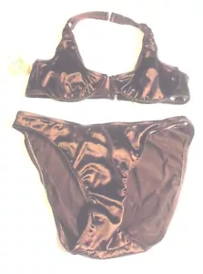 Bikini Halter Fresh Peaches Metálico Marrón Chocolate con Aros 38D-Cup/X-Grande - Imagen 1 de 3