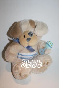 First & Main Pupsie Puppy Dog Rattle 9" Baby Plush Stuffed Animal 2573 Soft Toy - Picture 1 of 2