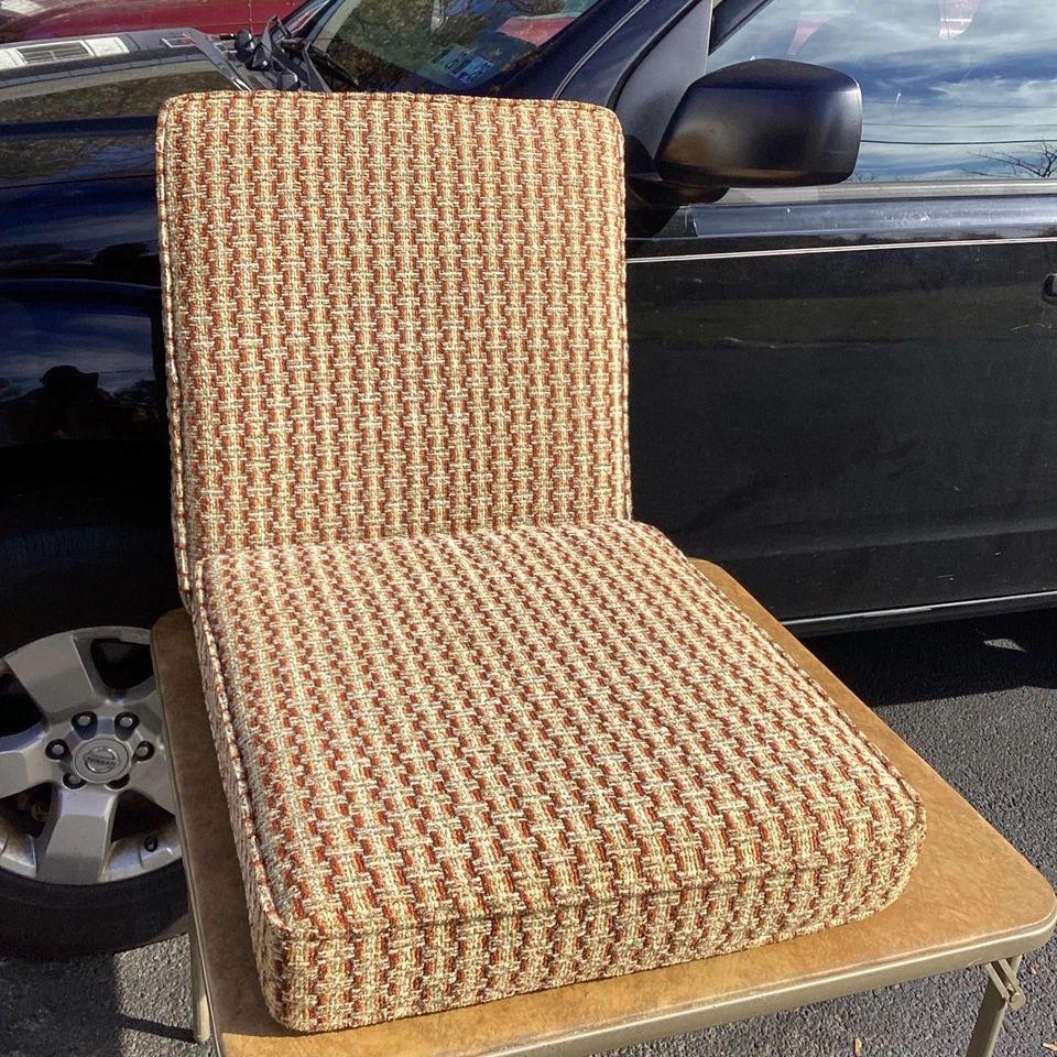 Cojín de asiento de silla MCM vintage años 60 70 *Cojín solo CHAISE patrón loco FF Foto 1 de 4