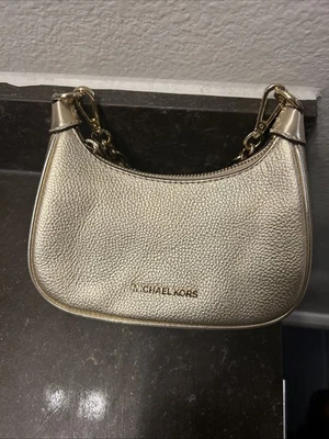 Bolso Bandolera Michael Kors Cora Damas Cuero Mini Cremallera Bolso de Hombro Dorado Foto 1 de 4
