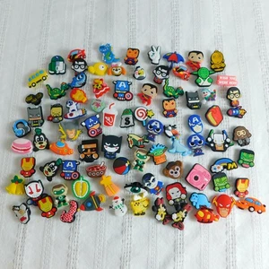 Crocs Jibbitz Charms Lot Of 87 Shoe Decoration Superheroes, Star Wars Marvel EUC - Picture 1 of 14