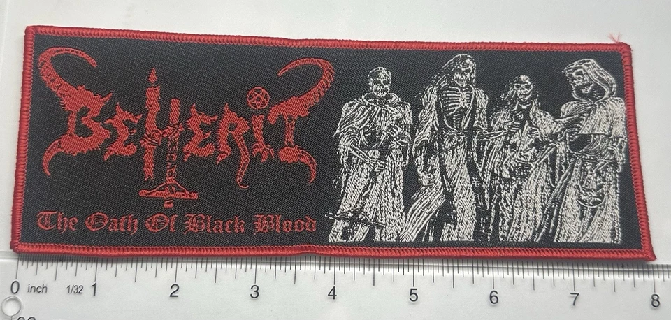 beherit the oath of black blood Red Border Strip Woven Patch  - Image 1 of 1