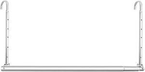 Closet Hanging Rod, Adjustable Width and Height 16.5-27.2 inch, Chrome-1Pack  - Picture 1 of 6