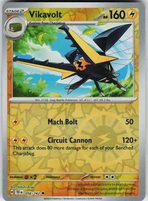 Pokemon Vikavolt 056/162 SV05: Temporal Forces NM Reverse Holo card - Image 1 of 2