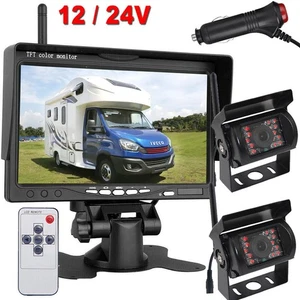 Digital Wireless 7" AHD Monitor Dual Reversing Camera Kit for Truck Caravan RVs - Picture 1 of 24