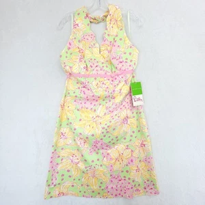 Vestido sin mangas Lilly Pulitzer Candy vieiras talla 8 halter hasta la rodilla - Imagen 1 de 7