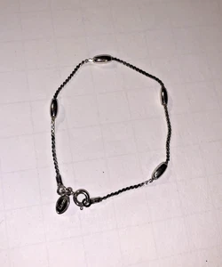 Vintage Avon Marked Silver Tone Bracelet 6-1/2" w/Silver Tone Beads - Picture 1 of 3
