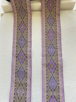 2码多色提花丝带装饰/缝制/工艺品/皮带/内饰/2英寸宽 — 第 1/4 张图片