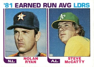 1982 Topps Earned Run Avg Leaders: Nolan Ryan and Steve McCatty #167 - Picture 1 of 2