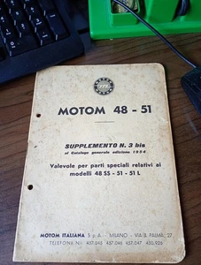 MOTOM 48-51 , 1954 , SUPPLEMENTO catalogo GENERALE RICAMBI 48SS, 51 , 51 L - Foto 1 di 6