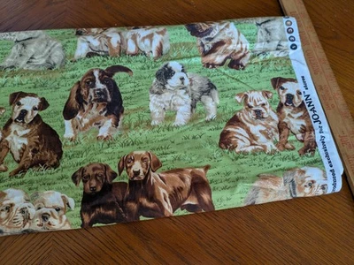 JoAnn's Cotton Fabric 4 Yds Different Dog Breeds colorful Crafts Quilt New - Image 1 of 4