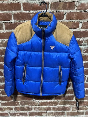 GUESS Men’s Puffer Jacket Larry NWT Small Blue NWT - Image 1 of 3