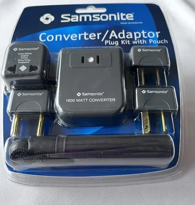 Samsonite Converter/Adaptor International Plug Kit With Pouch Travel New In Box - Image 1 of 3
