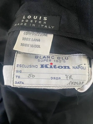 Kiton-14 micron medium pinstripe 3 button suit size 50 - Image 1 of 4