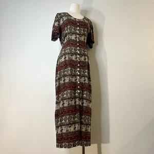 90s Grunge Fairycore Whimsigoth Earthy Maxi Dress 41 Inch Bust Women’s 10   - Picture 1 of 11
