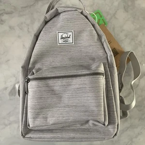 Herschel Nova Mini Light Grey Crosshatch Backpack NWT - Picture 1 of 5