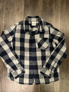 Sonoma Life + Style Langarm kariertes Hemd mit Knopfleiste Jungen Größe 7 blau grau - Bild 1 von 3