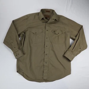 Browning Mens Large Green Long Sleeve Deer Hunting Button Up Dress Shirt - Picture 1 of 9