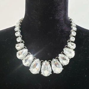 Statement Halskette/Halsband, klar Kristall Farbe Charm, 17,5" mit 3" Verlängerung - Bild 1 von 2