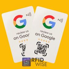 2x Custom NFC Google Reviews Cards - QR code - Tap to Get Instant Reviews Rating