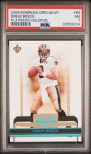 2006 Donruss Gridiron Gear Platinum Holofoil 01/50 SSP #65 Drew Brees PSA 7