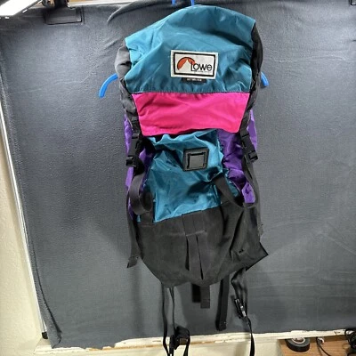 Mochila de Senderismo Lowe Alpine Systems Skywalker De Colección Púrpura Azul Rosa Rara Foto 1 de 4