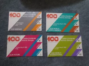Coca Cola 100 Centenario Celebrazione Set di 4 Biglietti per Eventi Vari 1986 - Foto 1 di 7