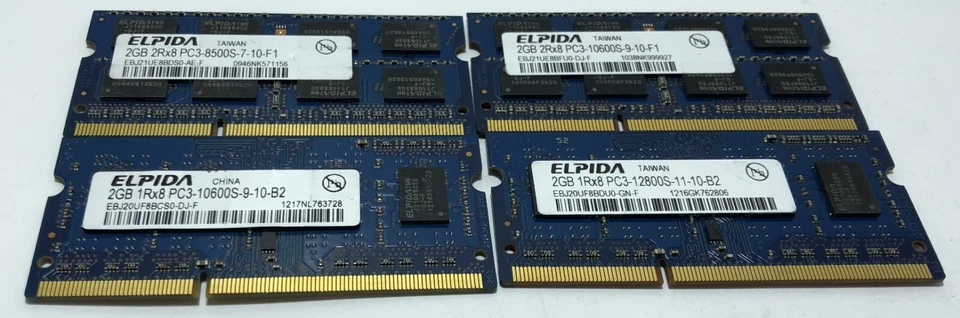 4x Elpida 4GB PC3 Laptop Ram EBJ141UF8BCS0-DJ-F - Image 1 of 2