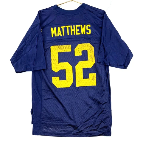 Vintage Clay Matthews #52 Green Bay Packers Reebok Jersey Size Medium Blue Nfl Cover