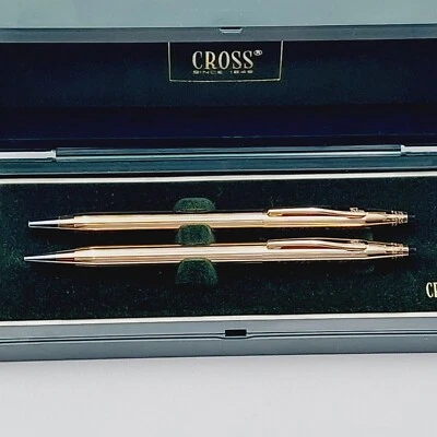 Vintage Cross 1501 klassischer Kugelschreiber & Bleistift 14k Rolled Gold  Köln  - Bild 1 von 4