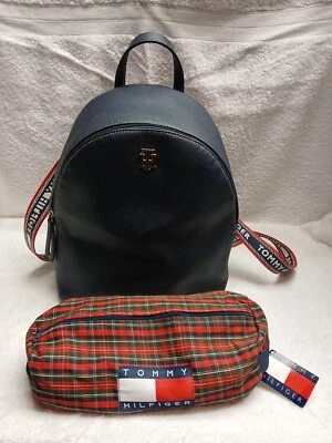 Mochila Tommy Hilfiger con bolsa a cuadros con camiseta original interior camiseta tiene manchas de edad N9 Foto 1 de 4