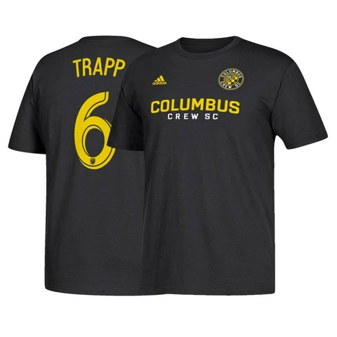 Wil Trapp MLS Columbus Crew SC Adidas Men's Black Jersey T-Shirt Cover