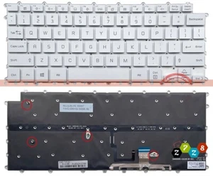 New LG 14Z90Q 14Z90P 14T90R 14Z90R 14Z95P 14ZD90P 14U70Q White Keyboard Backlit - Afbeelding 1 van 1