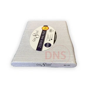 Cre8tion Zebra Nail File #07024 Grit 80/100 (50 Files) - Picture 1 of 2