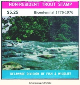 D2K Delaware Trout Stamp 1976 $5.25 - Bild 1 von 1