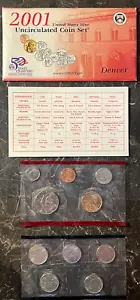 2001-D Uncirculated Mint Set Beautiful Set 10 Total Coins Included w/OGP & COA - Picture 1 of 5
